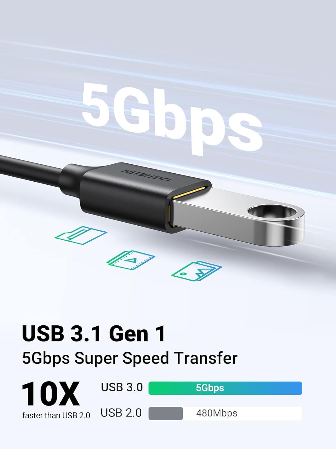 UGREEN USB C Male to USB 3.0 A Female Adapter Type C OTG - Image 5