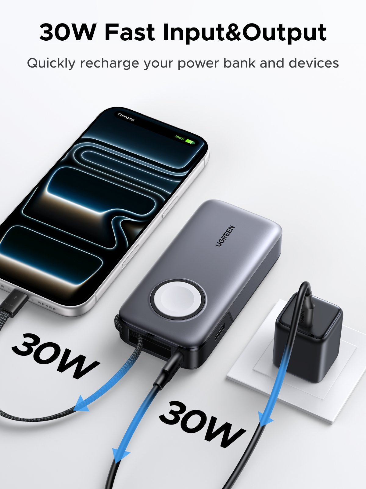 UGREEN 10000mAh 30W Power Bank with Magnetic Fast Charger - Image 6
