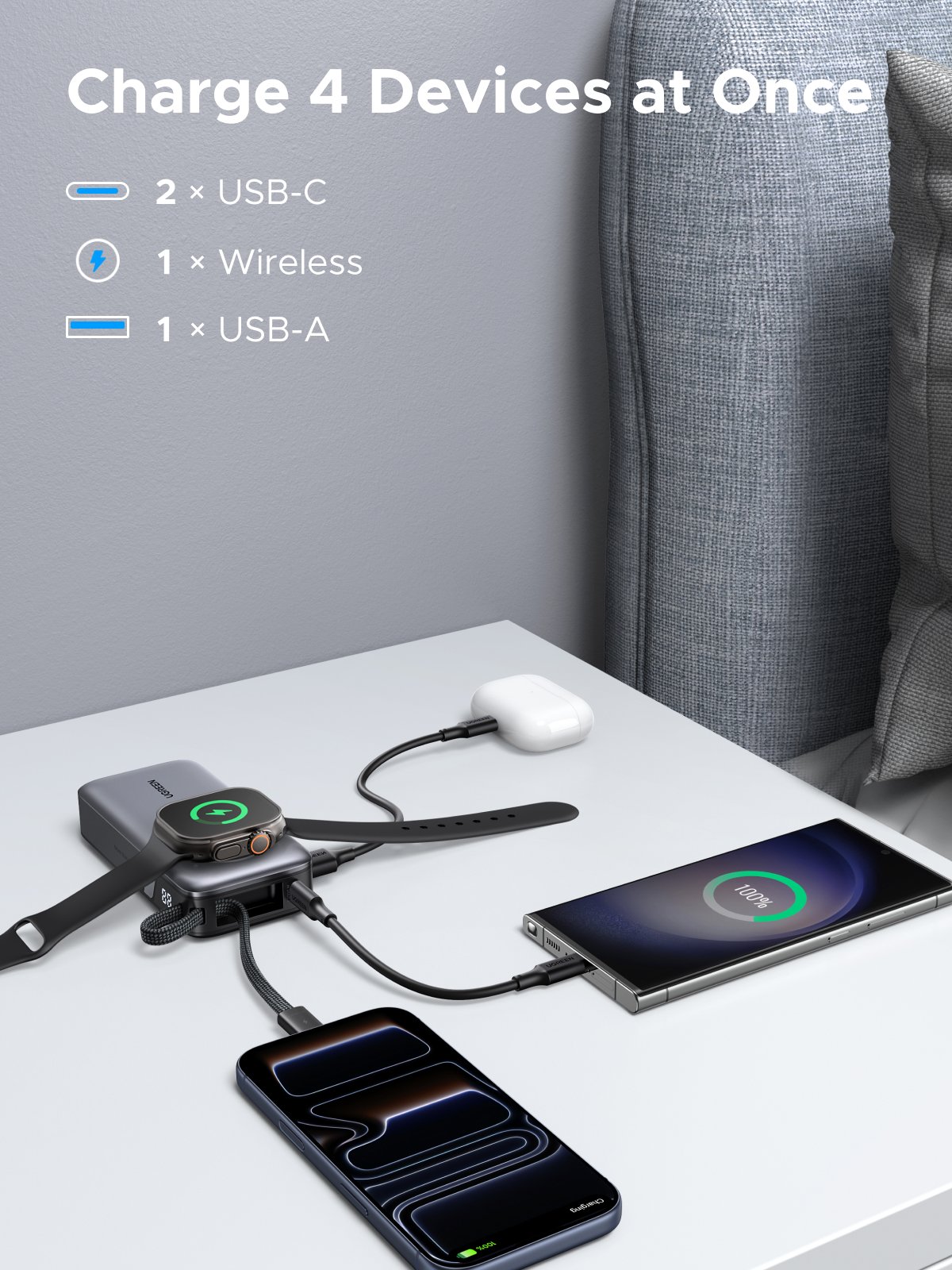 UGREEN 10000mAh 30W Power Bank with Magnetic Fast Charger - Image 3