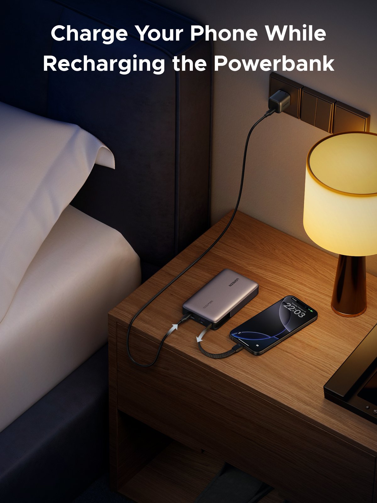 UGREEN 20000mAh 145W Power Bank with Built-in Cable - Image 9