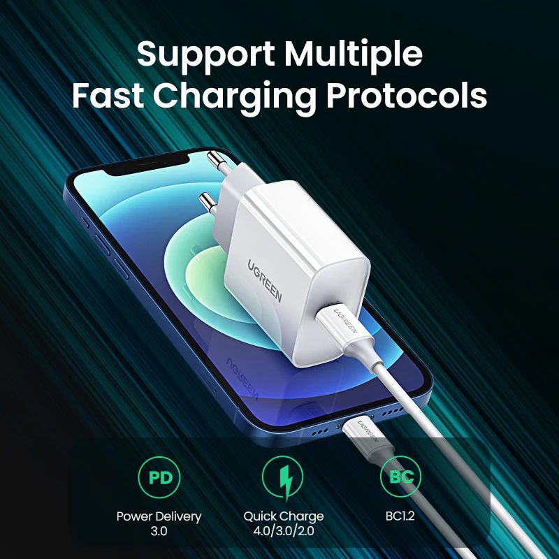 UGREEN Fast Charging Power Adapter with PD 20W EU White - Image 2