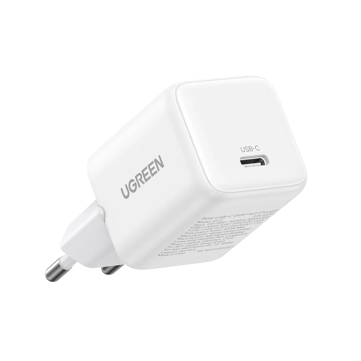 شاحن UGREEN USB-C GaN سريع بقدرة 30 واط أوروبي - الصورة 2