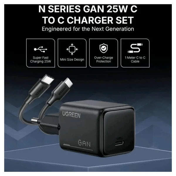 شاحن UGREEN السريع بقوة 25 واط بمنفذ USB-C بتقنية GaN، أوروبي - الصورة 7