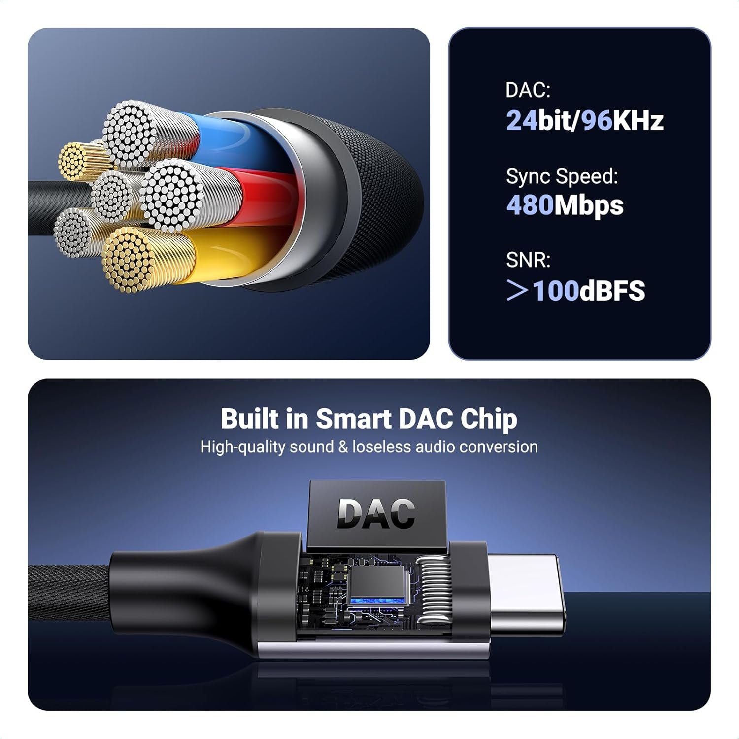 محول صوت UGREEN من USB-C إلى 3.5 ملم، ذكر إلى أنثى، 10 سم - الصورة 4