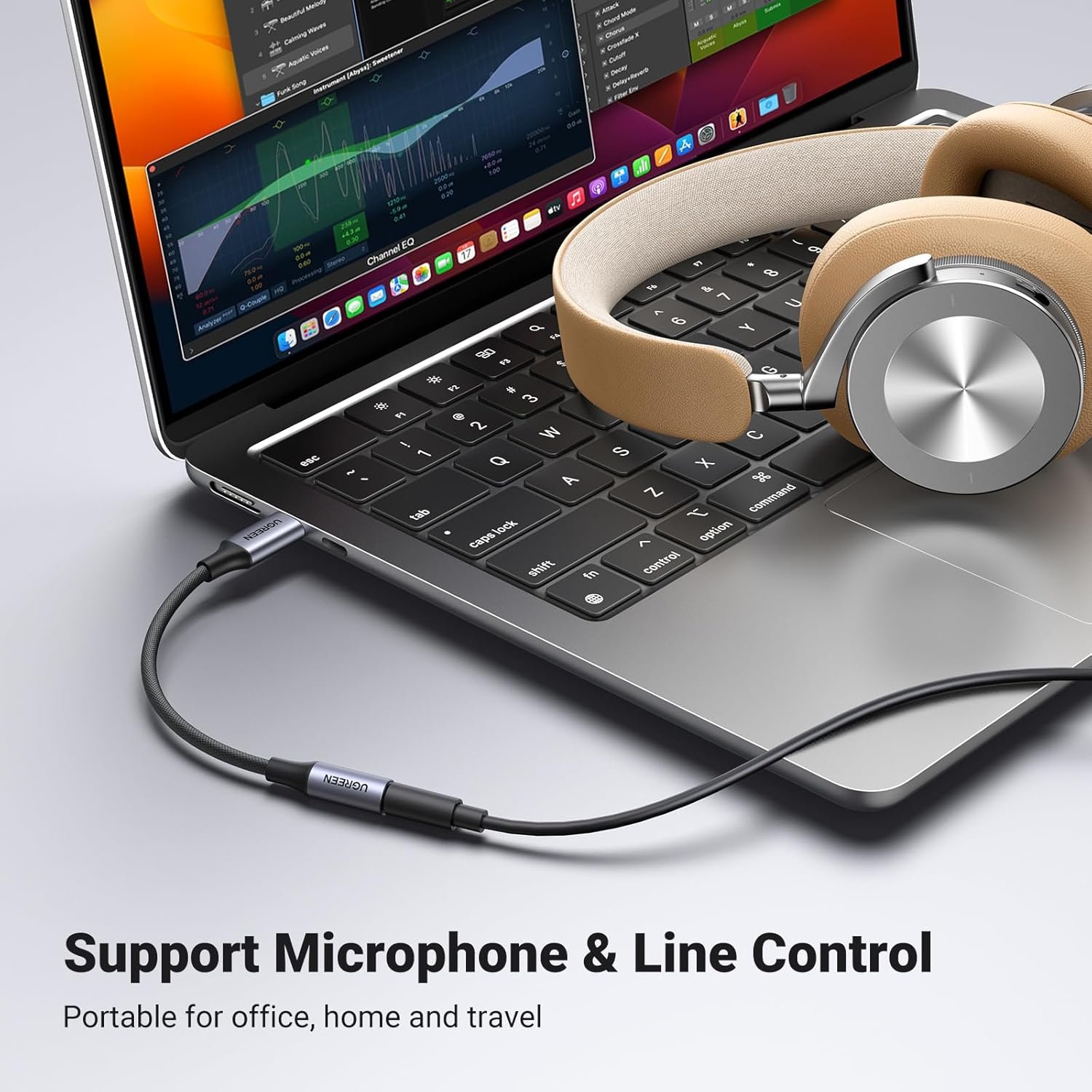 محول صوت UGREEN من USB-C إلى 3.5 ملم، ذكر إلى أنثى، 10 سم - الصورة 5