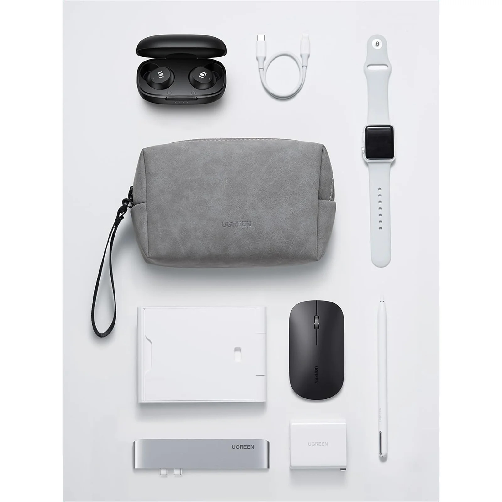 UGREEN Electronics Accessories Storage Bag with Lanyard Gray - Image 6